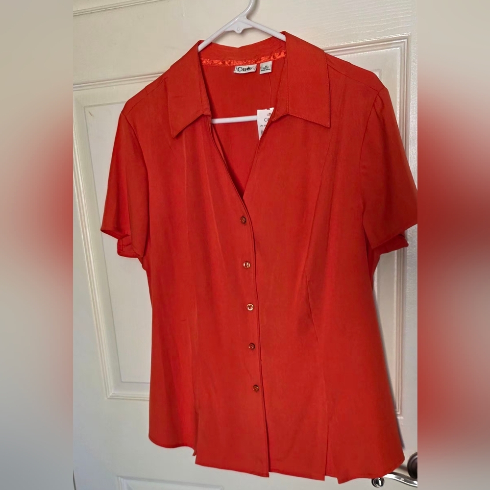 NWT Cato Vibrant Orange Button-Down Shirt XL